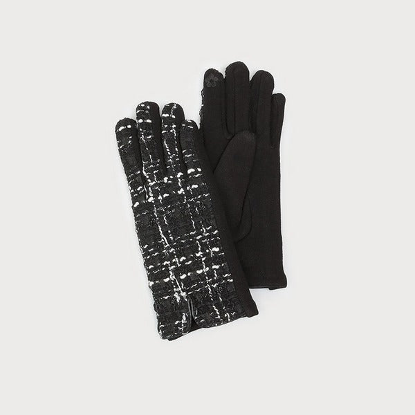 Black Tweed Stretch Gloves | Winter Outerwear | boogie + birdie