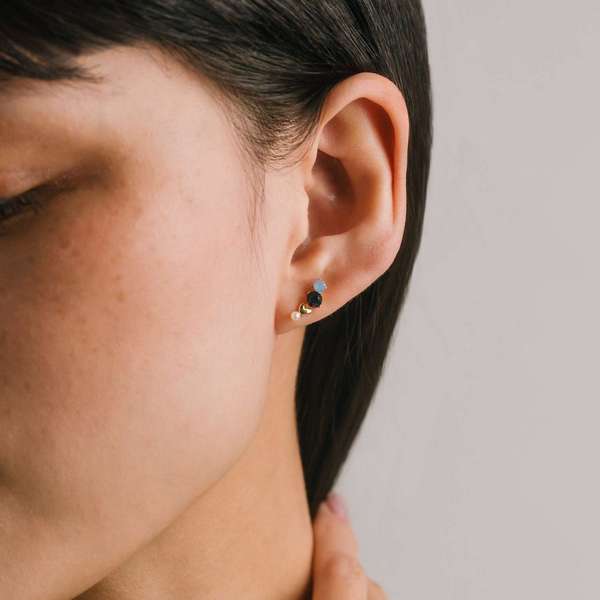 Gold Blue Amorette Climber Earrings | Lover's Tempo | boogie + birdie
