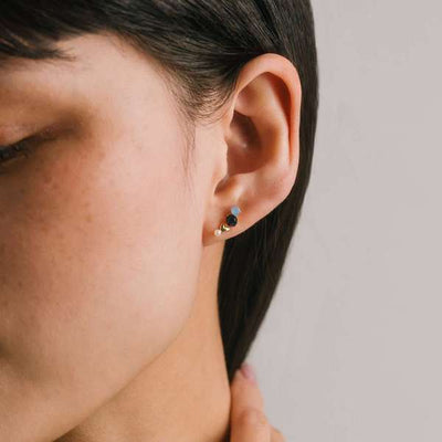 Gold Blue Amorette Climber Earrings | Lover's Tempo | boogie + birdie