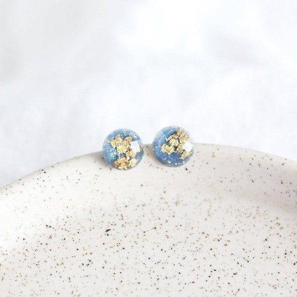 Blue Gold Flake Stud Earrings | Birch Jewellery | boogie + birdie