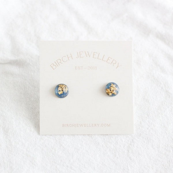 Blue Gold Flake Stud Earrings | Birch Jewellery | boogie + birdie