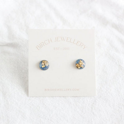 Blue Gold Flake Stud Earrings | Birch Jewellery | boogie + birdie