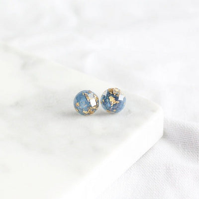 Blue Gold Flake Stud Earrings | Birch Jewellery | boogie + birdie