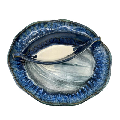 Blue Canoe on the Lake Dip Plate Set | Pavlo Pottery | boogie + birdie