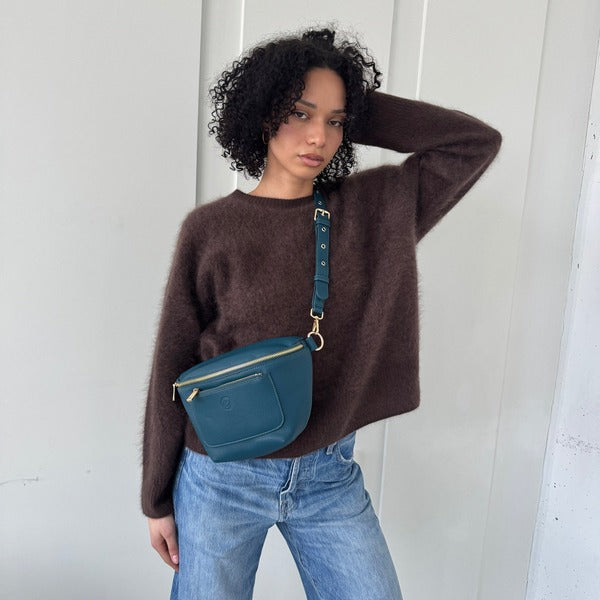 Blue Ellis Crossbody Bag | espe vegan bags | boogie + birdie
