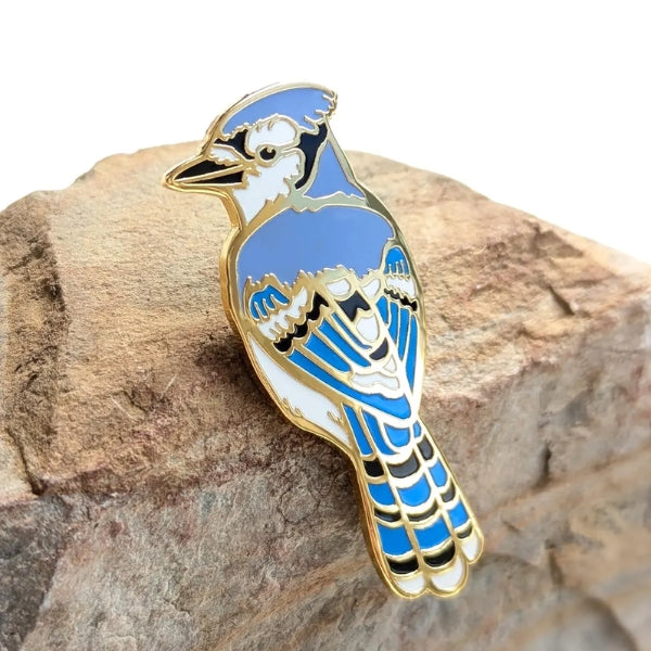 Blue Jay Enamel Pin | Crystal Driedger | boogie + birdie

