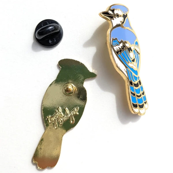 Blue Jay Enamel Pin | Crystal Driedger | boogie + birdie

