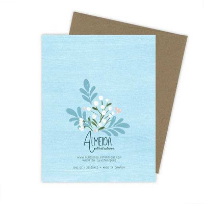 Blue Floral Just Married Wedding Card | Almeida Illustrations | boogie + birdie
