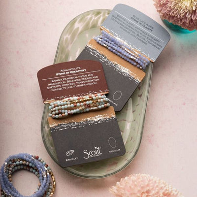 Blue Lace Agate Wrap Bracelet/Necklace | Scout | boogie + birdie