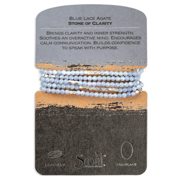 Blue Lace Agate Wrap Bracelet/Necklace | Scout | boogie + birdie