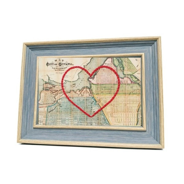 Ottawa Heart Map - Blue Frame | Sadie & June | boogie + birdie