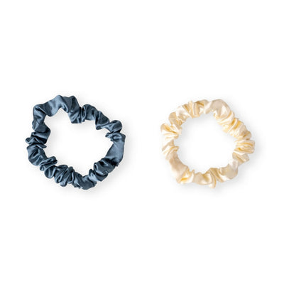 Festive Blue Satin Scrunchies | Set of 6 | Crush | boogie + birdie