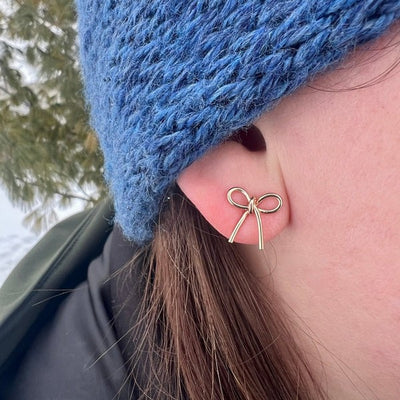 Silver Bow Earrings | Open Fire | boogie + birdie