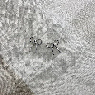 Silver Bow Earrings | Open Fire | boogie + birdie