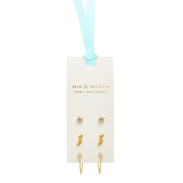 Gold Mix And Match Earring Set (MM106G) | Foxy Originals | boogie+birdie