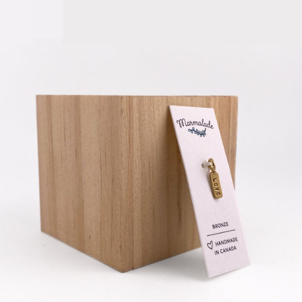 Bronze Love Tag Charm | Marmalade Designs | boogie + birdie
