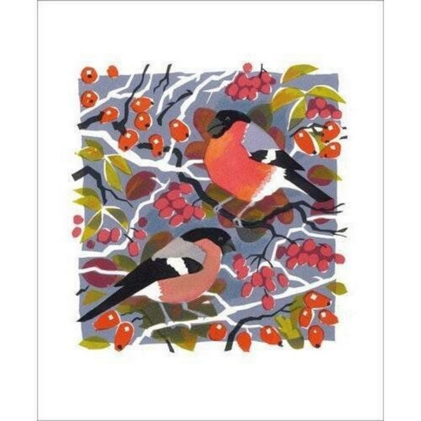 Dark Bullfinches Christmas Art Card  | Art Angels | boogie + birdie