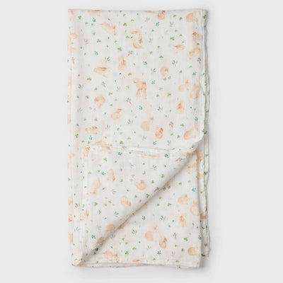 Bunny Meadow Muslin Swaddle | Loulou Lollipop | boogie + birdie