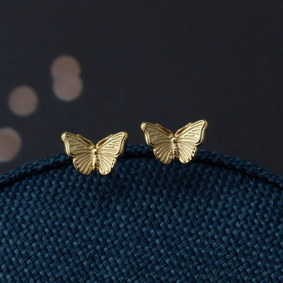Gold Butterfly Stud Earrings | Attic Creations | boogie + birdie