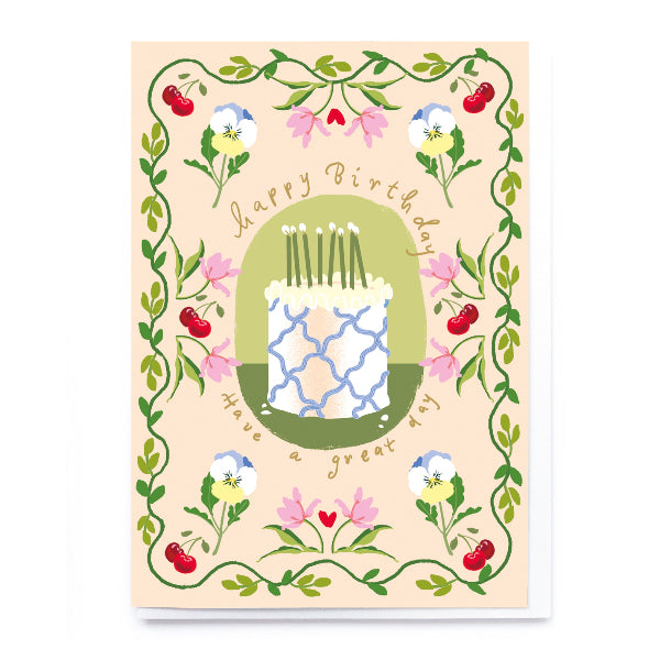 Cake And Cherries Birthday Card | Greeting Cards | boogie + birdie