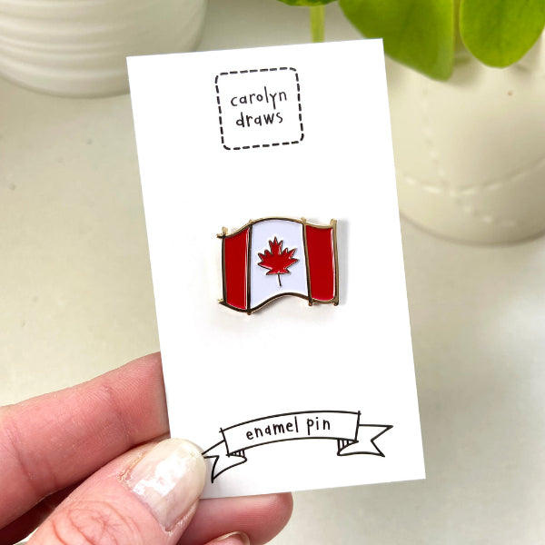 Canadian Flag Enamel Pin | carolyndraws | boogie + birdie