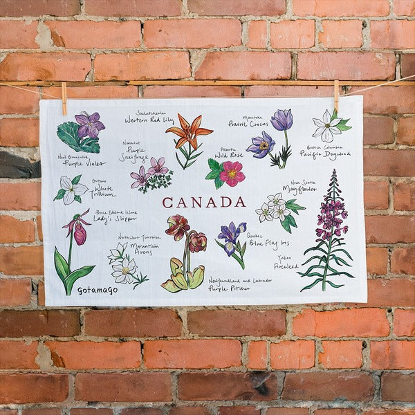 Canadian Provincial Flower Tea Towel | Gotamago | boogie + birdie

