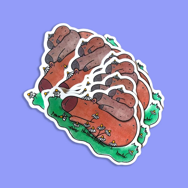 Capybara Stack Sticker Capybara Stack Sticker | Evil Llama and Friends | boogie + birdie