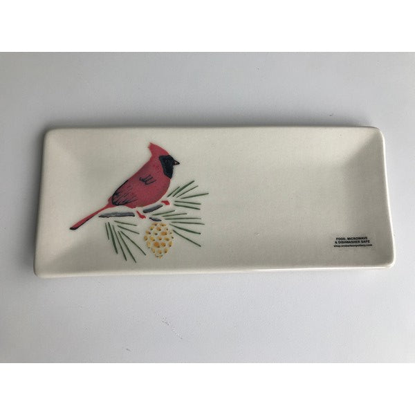 Cardinal On Pine Rectangle Plate 10"x 4" | Susan Robertson | boogie + birdie