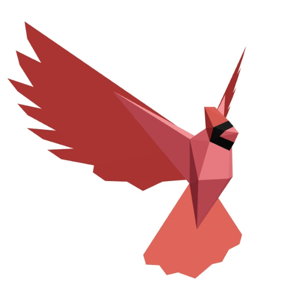 Cardinal 3D Paper Craft Kit | Poly Paper Craft | boogie + birdie