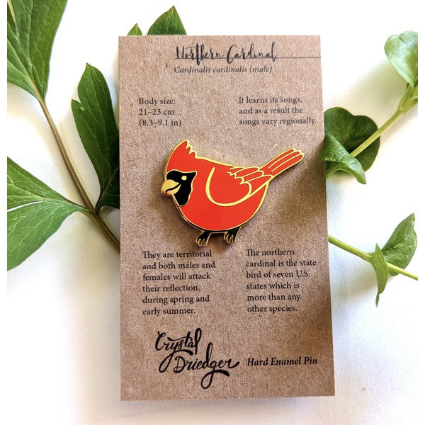 Cardinal Enamel Pin | Crystal Driedger | boogie + birdie