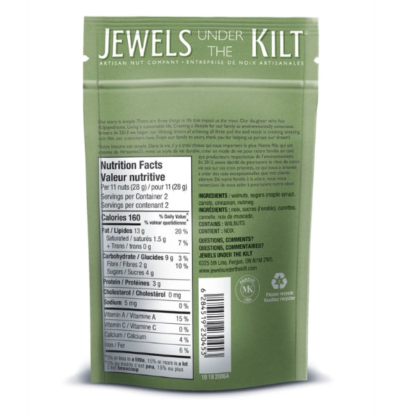 Carrot Cake Walnuts 115g | Jewels Under the Kilt | boogie + birdie