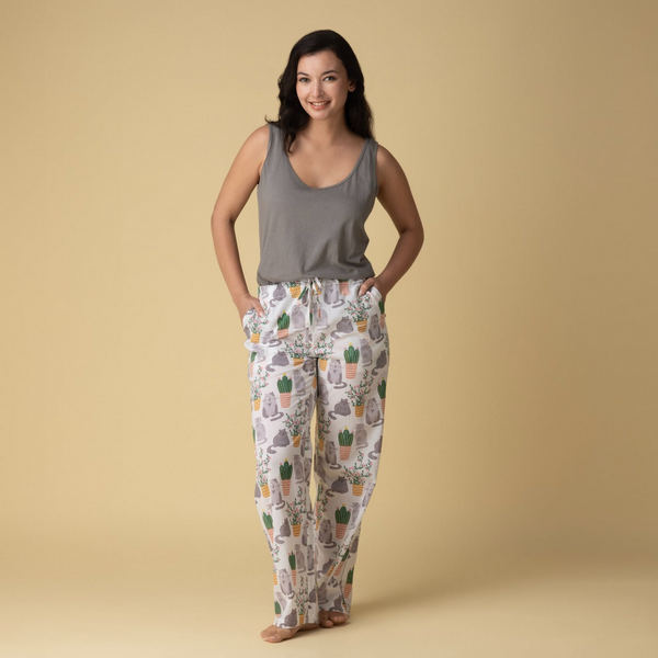 Cat Cactus PJ Pants in a Bag  | Mahogany | boogie + birdie