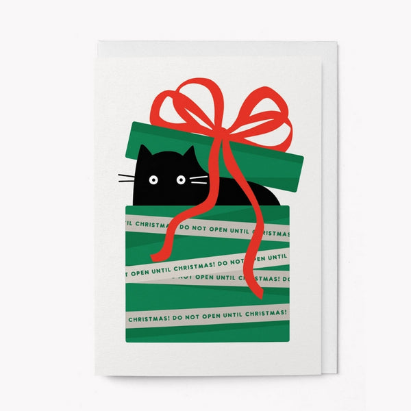 Cat in Gift Box Christmas Card | Graphic Factory| boogie + birdie