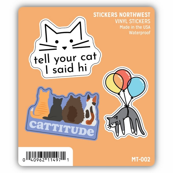 Cat Lover Mini Stickers | Set of 3 | Stickers Northwest | boogie + birdie