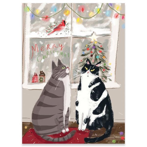 Cats & Cardinal Christmas Card | Holiday Cards | boogie + birdie