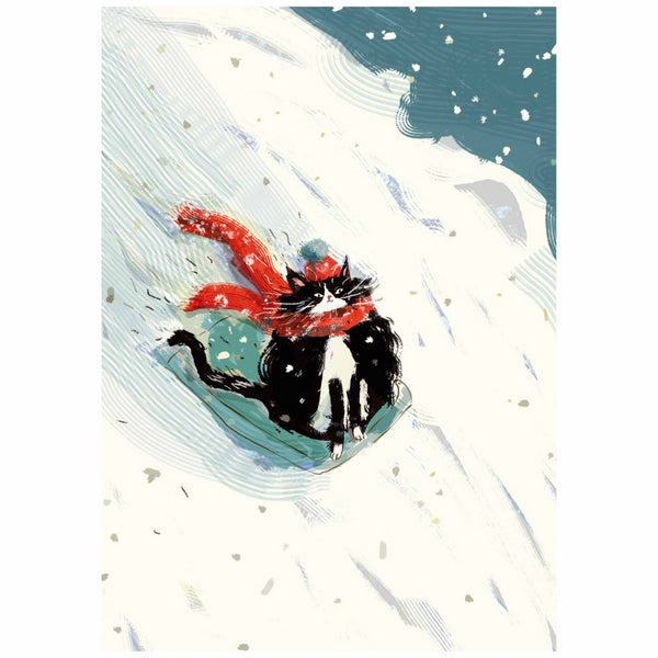 Cat Sledding Christmas Card | Holiday Cards | boogie + birdie

