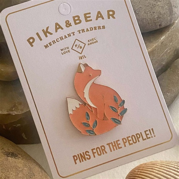 Celeste Fox Sitting Enamel Pin (PCELES) | Pika & Bear | boogie + birdie