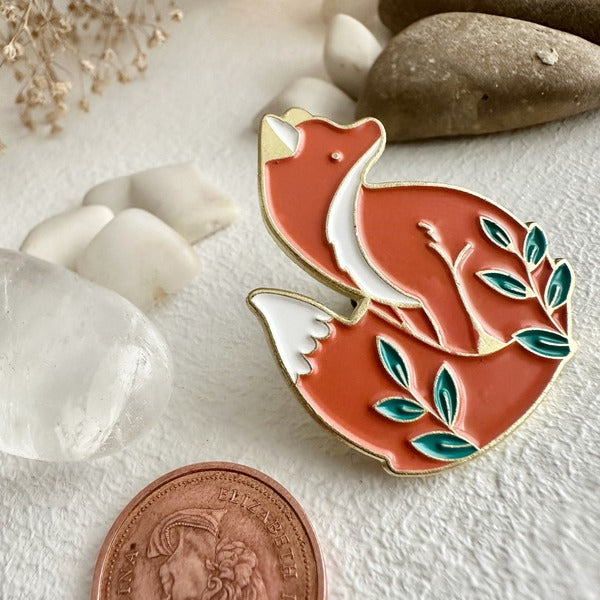 Celeste Fox Sitting Enamel Pin (PCELES) | Pika & Bear | boogie + birdie