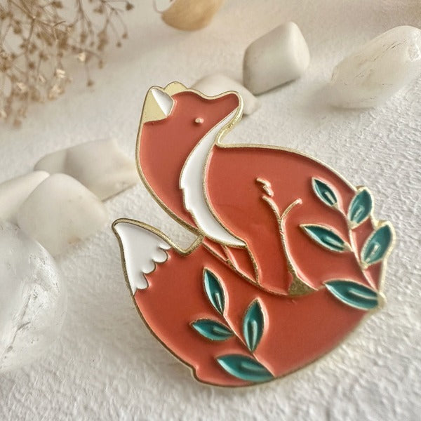 Celeste Fox Sitting Enamel Pin (PCELES) | Pika & Bear | boogie + birdie