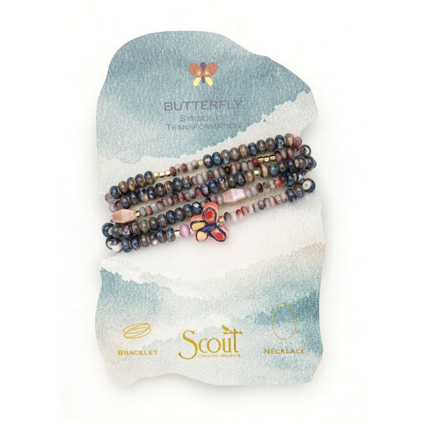 Transformation/Butterfly Ceramic Bead Necklace/Bracelet Wrap | Scout | boogie + birdie