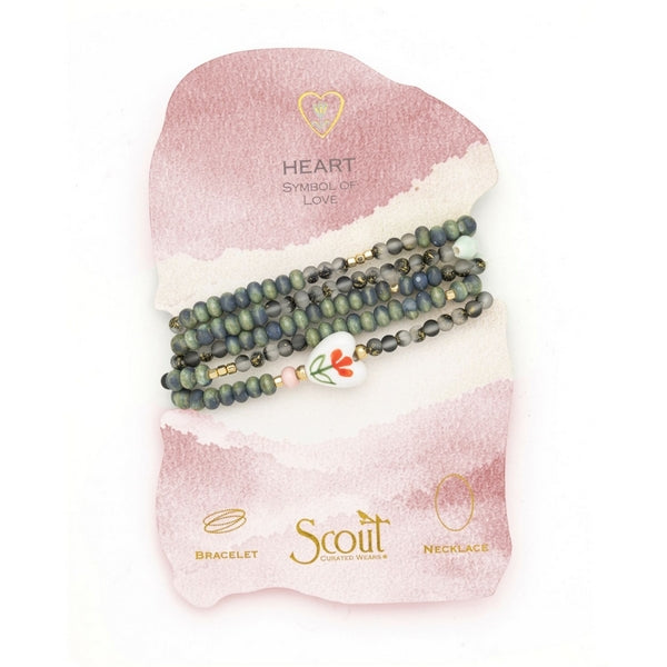 Love/Heart Ceramic Bead Necklace/Bracelet Wrap | Scout | boogie + birdie