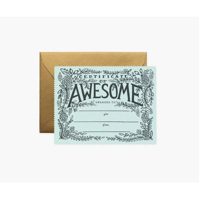 Certificate of Awesome Congratulations Card
