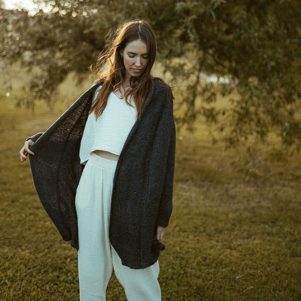 Charcoal Cozy Cardigan | Pokoloko | boogie + birdie

