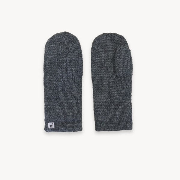 Charcoal Fleece-Lined Alpaca Mittens | Pokoloko | boogie + birdie