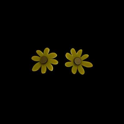 Chartreuse Gerbera Stud Earrings | Ketoora | boogie + birdie