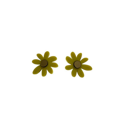 Chartreuse Gerbera Stud Earrings | Ketoora | boogie + birdie