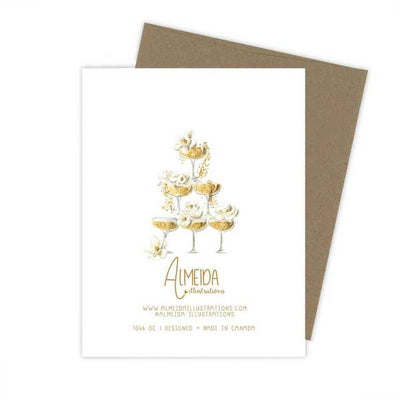Champagne Glass Congratulations Card | Almeida Illustrations | boogie + birdie