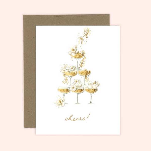 Champagne Glass Congratulations Card | Almeida Illustrations | boogie + birdie