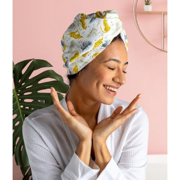 Cheetah Turbo Hair Towel | Lemon Lavender | boogie + birdie