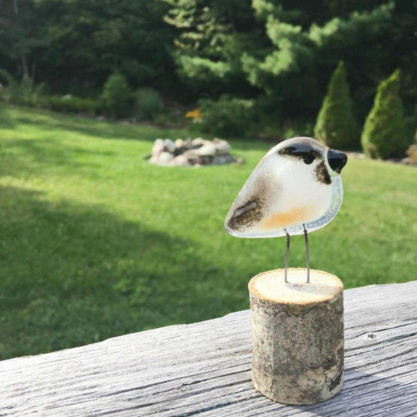 Glass Chickadee Perched Decor - The Glass Bakery - boogie + birdie